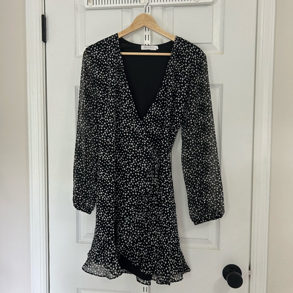 All in Favor Black and White Polka Dot Dress
